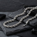Men’s Stainless Steel Rope Chain Necklace 8mm 20in Trendy Stylish Jewelry