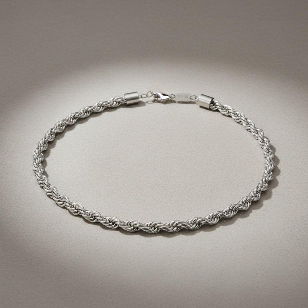 Men’s Stainless Steel Rope Chain Necklace 8mm 20in Trendy Stylish Jewelry