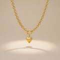 Statement Necklace Gold 18K Steel Toggle Heart Rolo Chain Stylish Chic Jewelry