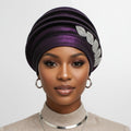 Women’s Formal Purple Structured Turban Fascinator – Stylish Dazzling Headpiece