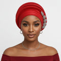 Women’s Formal Red Structured Turban Fascinator – Stylish Statement Accessory