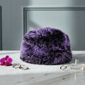 Women’s Winter Kubanka Cap Faux Fur Purple Stylish Chic Hat