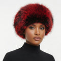 Women’s Faux Fur Kubanka Winter Cap Red Stylish Chic Hat