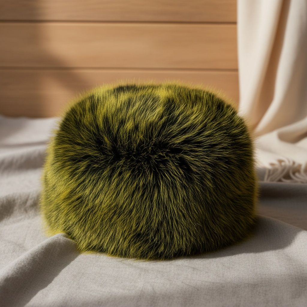 Women’s Winter Kubanka Cap Faux Fur Yellow Stylish Chic Hat