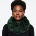 Faux Fur Scarf Green Collar Winter Stole Stylish Chic Accessory