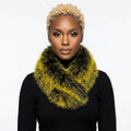 Faux Fur Yellow Collar Scarf Luxe Winter Stole Stylish Accessory