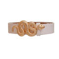 Statement Snake Belt White and Gold Stylish Accessory