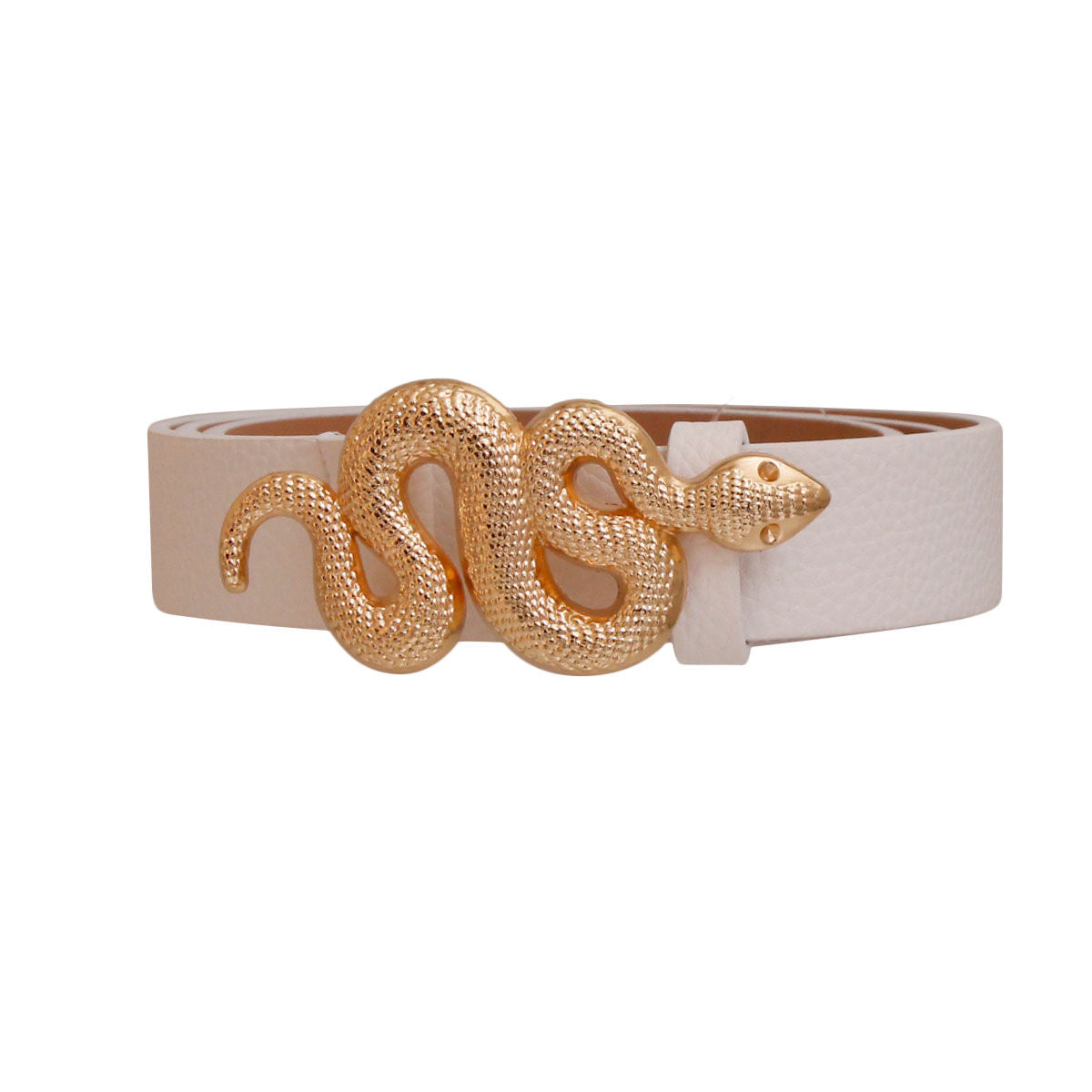Statement Snake Belt White and Gold Stylish Accessory