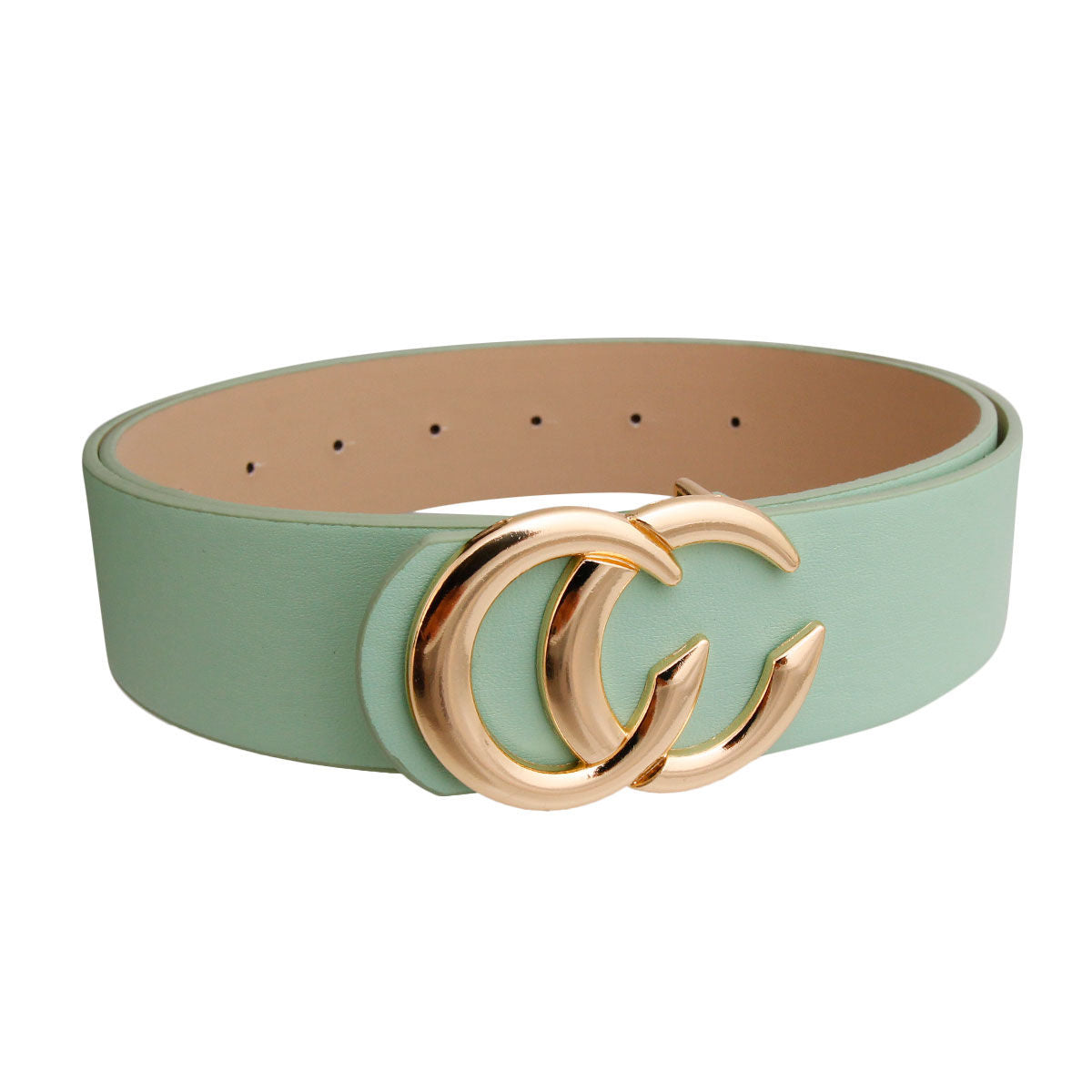Monogram Belt Minted Stylish Mint and Gold Accessory