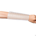 Long Polished Silver Cuff Chain Bracelet – Stylish Cutout Statement Jewelry