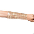 Long Polished Gold Oval Link Cutout Cuff Bracelet – Stylish Statement Jewelry