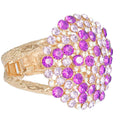 Statement Purple Stone Dome Cluster Cuff Bracelet Stylish Jewelry Accessory