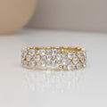 Memory Wire Gold Tennis Bracelet with Heart Crystal CZ – Stylish Statement Jewelry