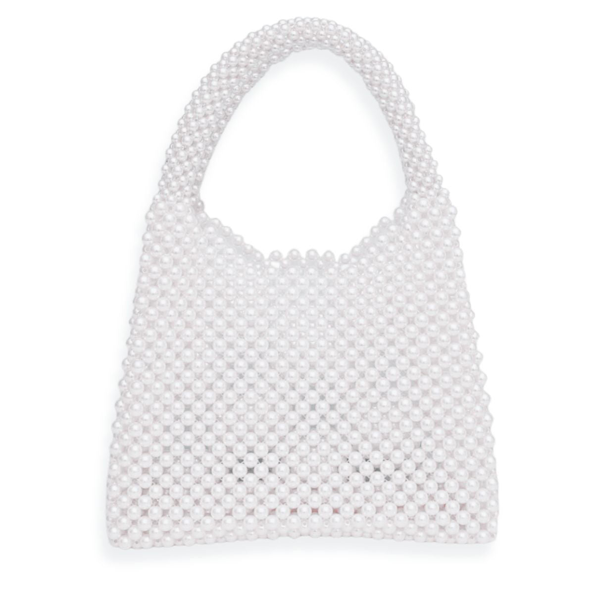 Fashion Handbag Top Handle Luxe White Pearl Hollywood Stylish Chic