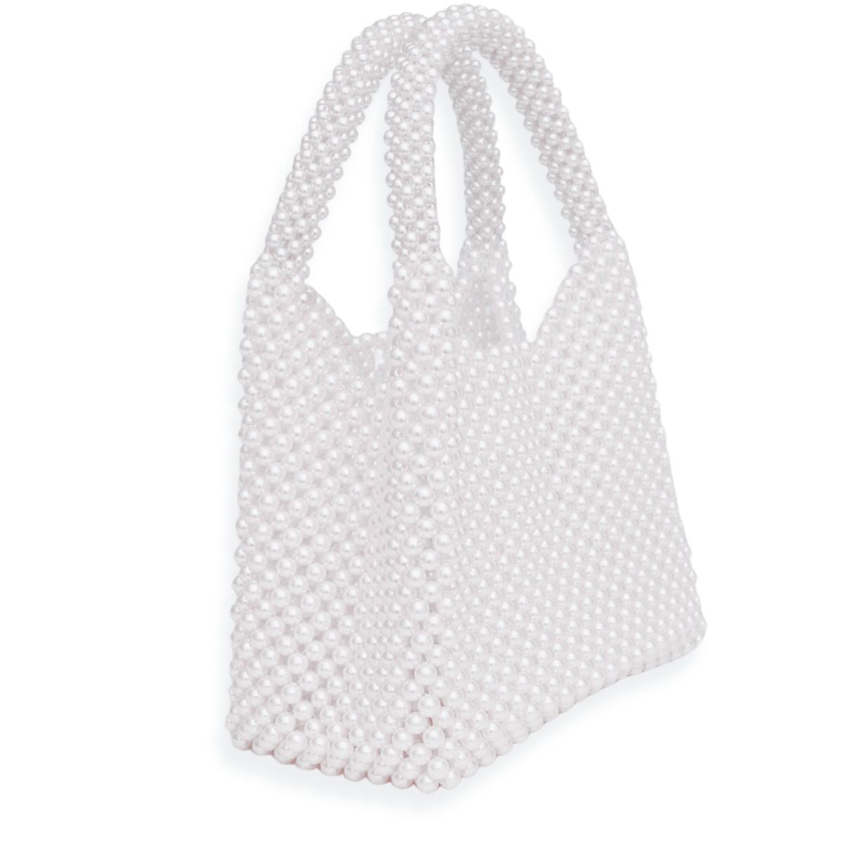 Fashion Handbag Top Handle Luxe White Pearl Hollywood Stylish Chic