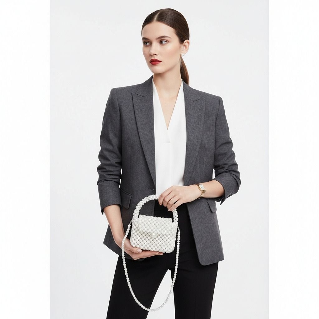 Fashion Handbag Top Handle Retro Luxe White Pearl Flap Chic Handbag