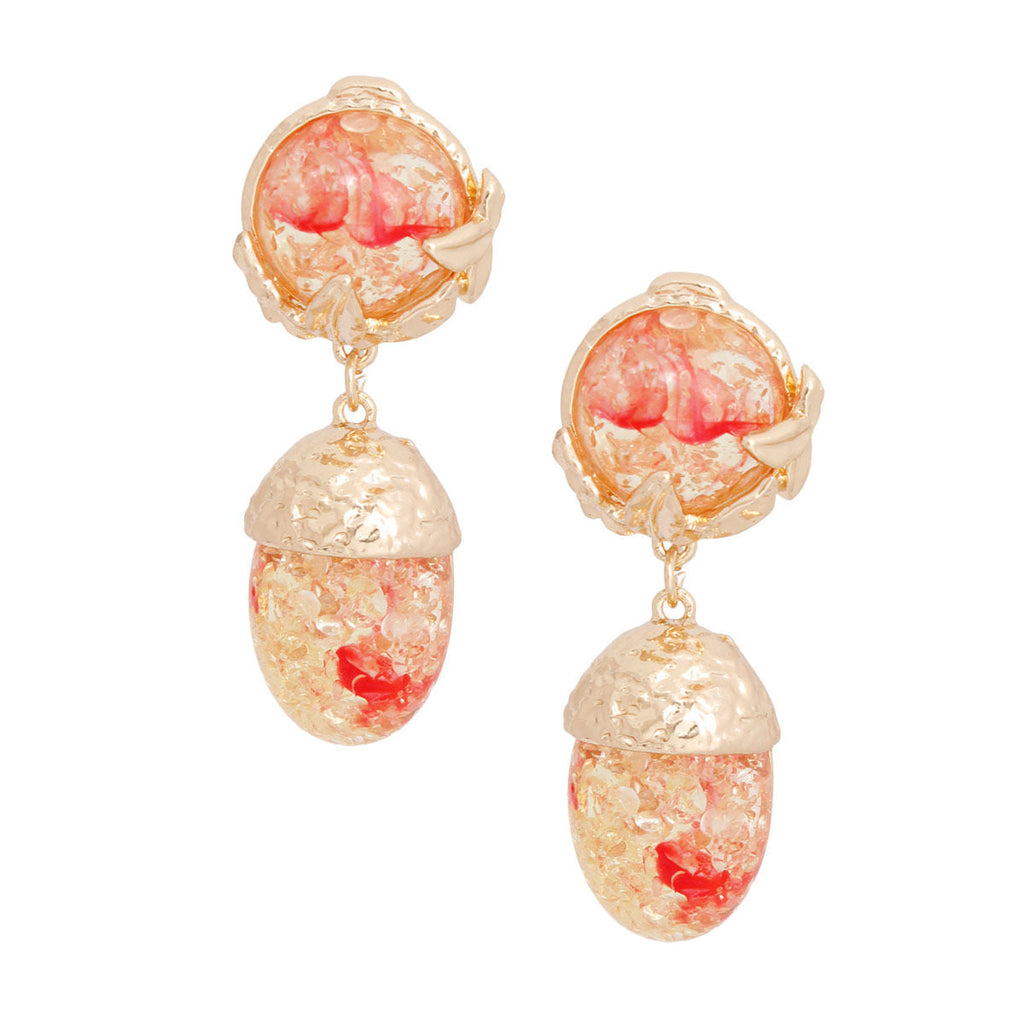 Statement Earrings Medium Drop Pink Gold Stylish Women’s Jewelry
