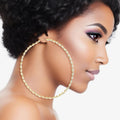 Women’s Large Twisted Gold Hoop Earrings – Stylish Statement Jewelry