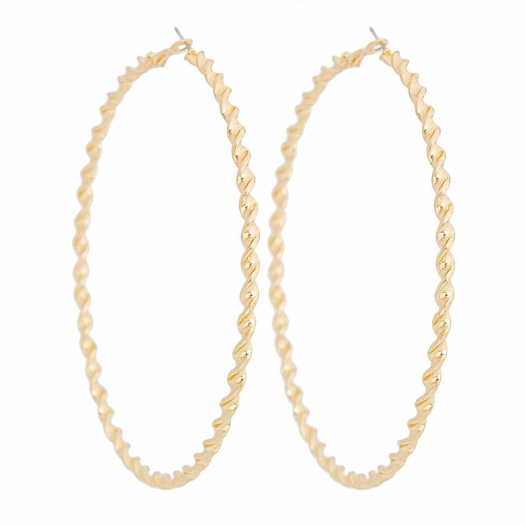 Women’s Large Twisted Gold Hoop Earrings – Stylish Statement Jewelry