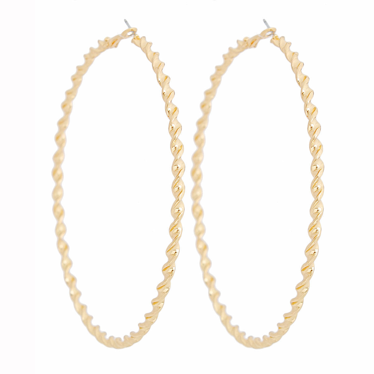 Women’s Large Twisted Gold Hoop Earrings – Stylish Statement Jewelry