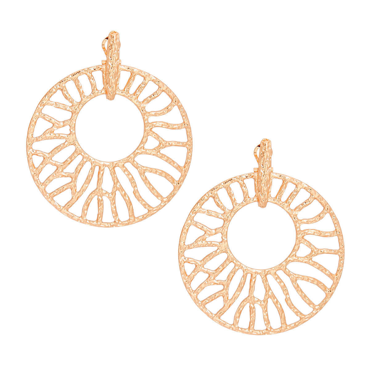 Statement Drop Earrings XL Gold Branched Wheel for Women Stylish Chic Jewelry