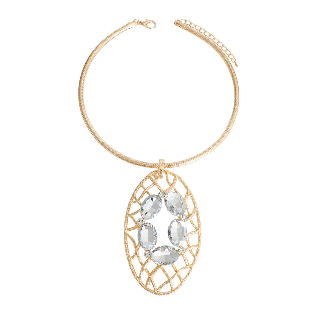 Statement Gold Woven Oval Jewelry Set
