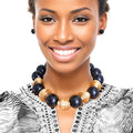 Tribal Bead Set Heavy Black Statement Jewelry Accessory