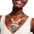 Pendant Set Black Diamond Shaped Stylish Statement Jewelry Accessory