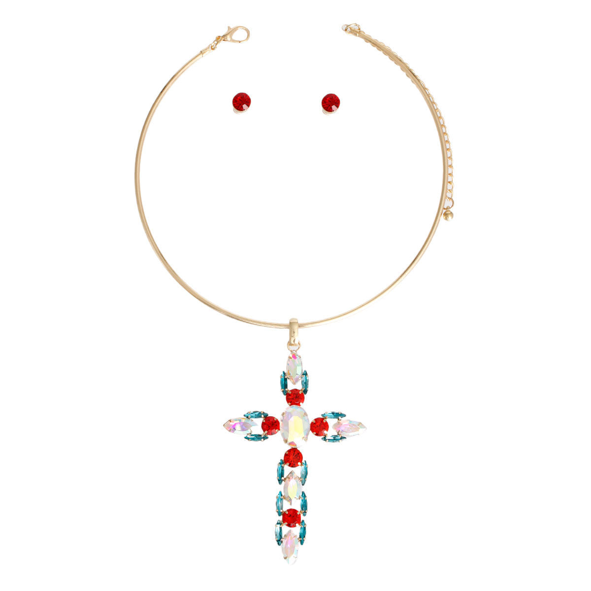 Rigid Multi Cross Collar Set Stylish Statement Jewelry Accessory