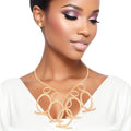 Women’s Gold Looped Cable Collar Necklace – Stylish Statement Jewelry