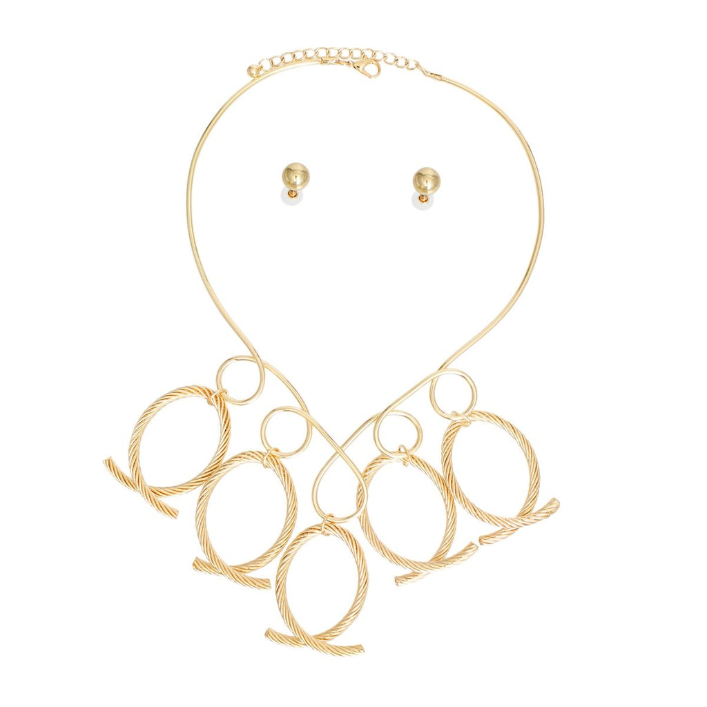Women’s Gold Looped Cable Collar Necklace – Stylish Statement Jewelry