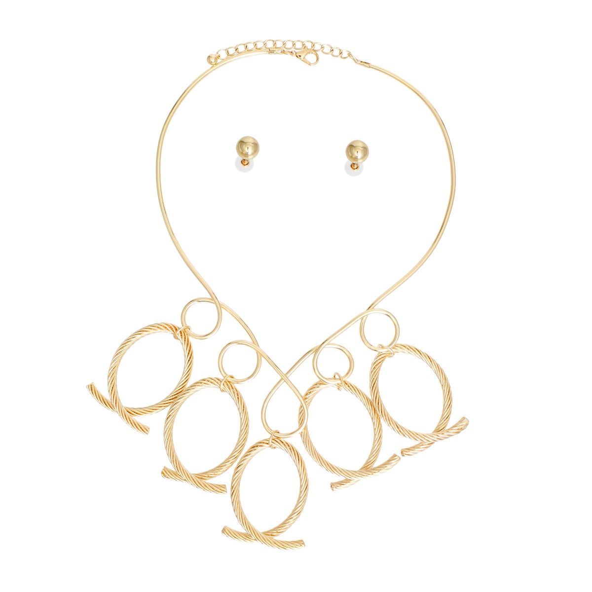 Women’s Gold Looped Cable Collar Necklace – Stylish Statement Jewelry