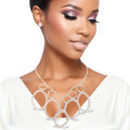 Women’s Silver Looped Cable Collar Necklace Stylish Chic Jewelry