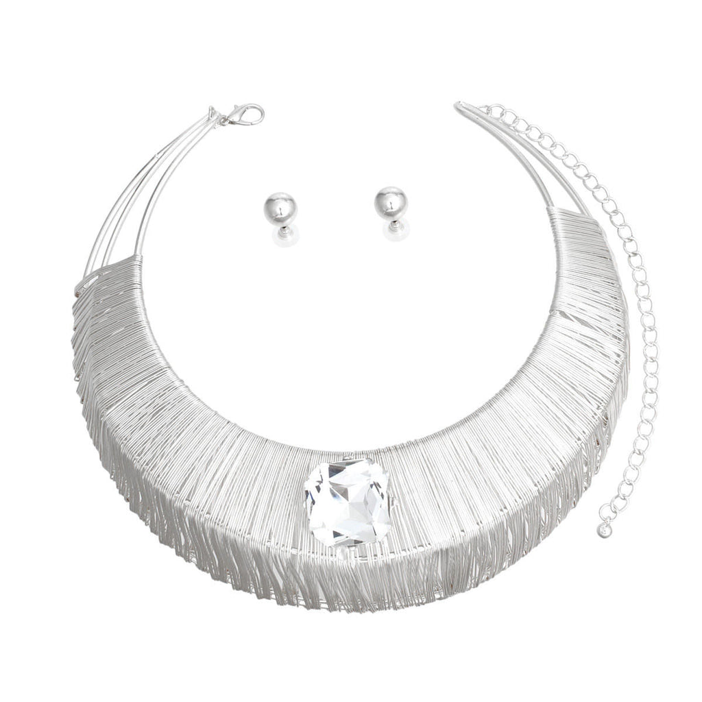 Women’s Silver Wide Rigid Armor Choker Necklace Stylish Statement Jewelry