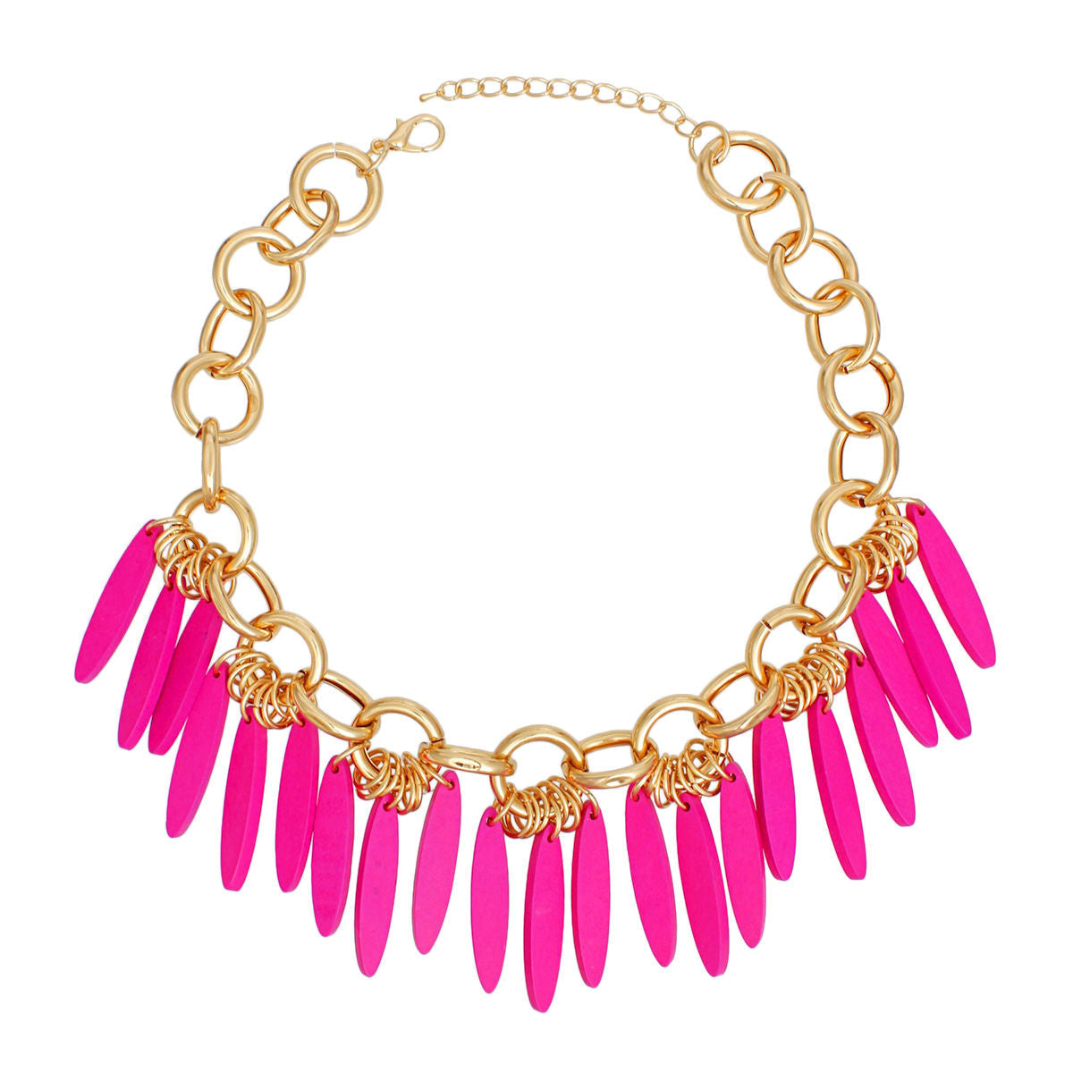 Statement Necklace Tribal Purple Wood Fringe for Women Stylish Chic Accessory