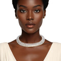 Women’s Torque Necklace with Pave Aurbo Stone Collar – Stylish Statement Jewelry