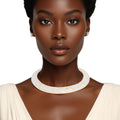 Torque Necklace with Gold Pearl Stone Collar for Women Stylish Statement Jewelry