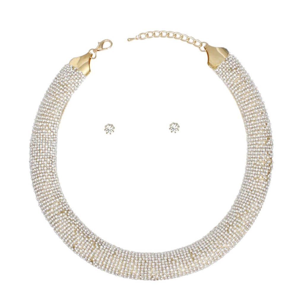 Torque Necklace with Gold Pearl Stone Collar for Women Stylish Statement Jewelry