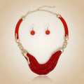 Statement Necklace Transparent Red Melted Design Trendy Chic Accessory
