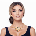 Rigid Collar Set Leopard Heart Stylish Fashion Jewelry Accessory
