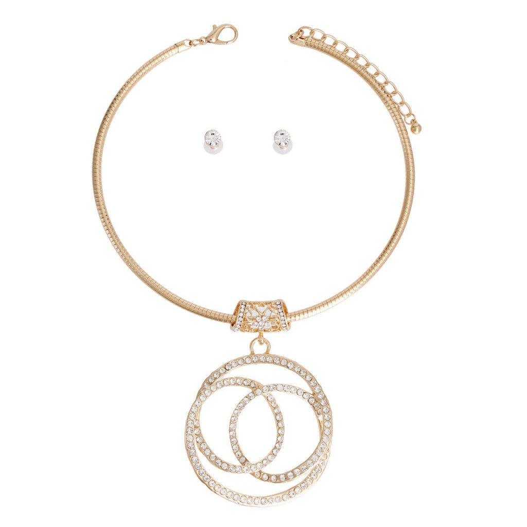 Pendant Necklace Gold 3D Stylish Statement Jewelry Accessory
