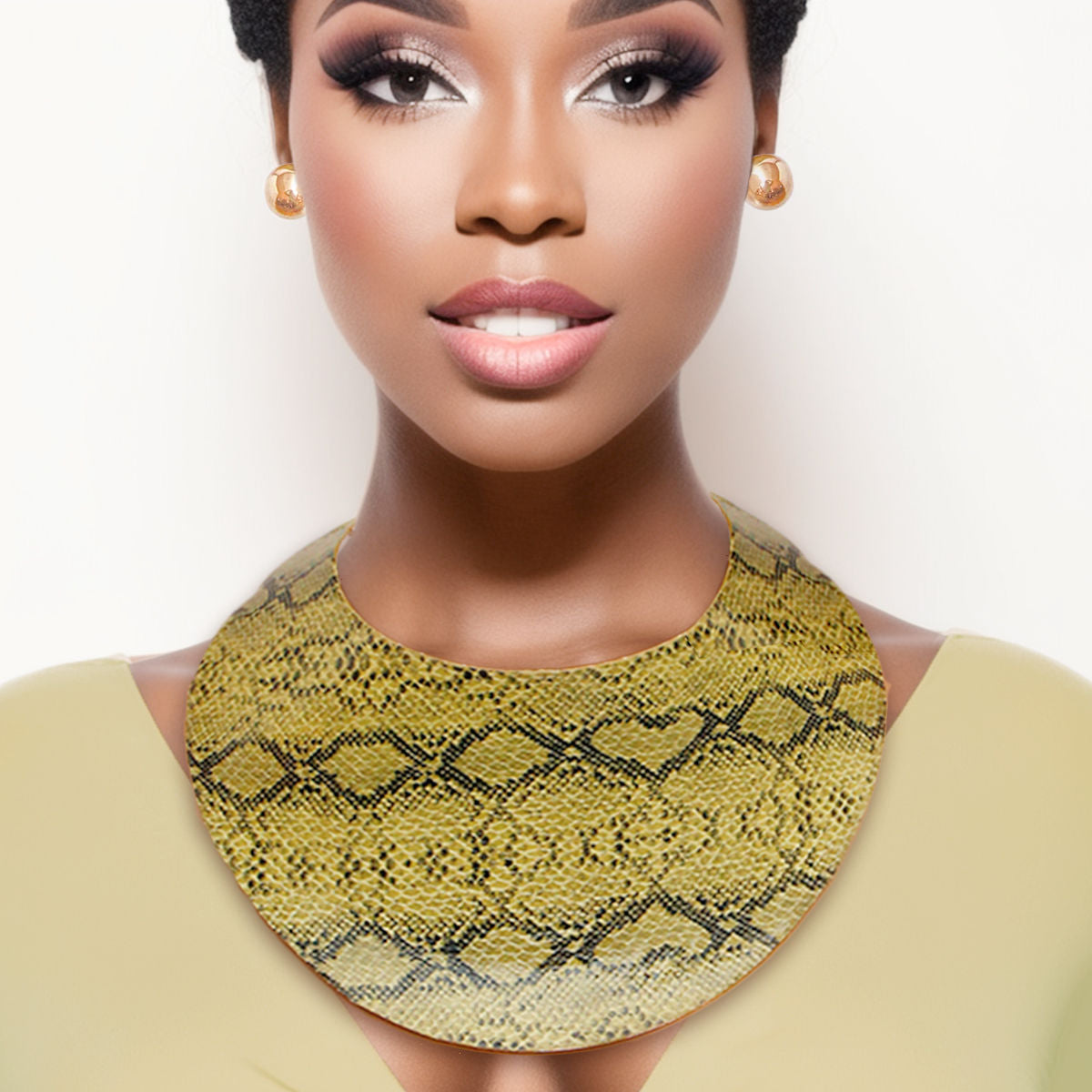 Choker Set Snake Print Collar Stylish Statement Jewelry Accessory