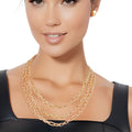 Triple Chain Link Gold Necklace Set for Women – Stylish Layered Jewelry