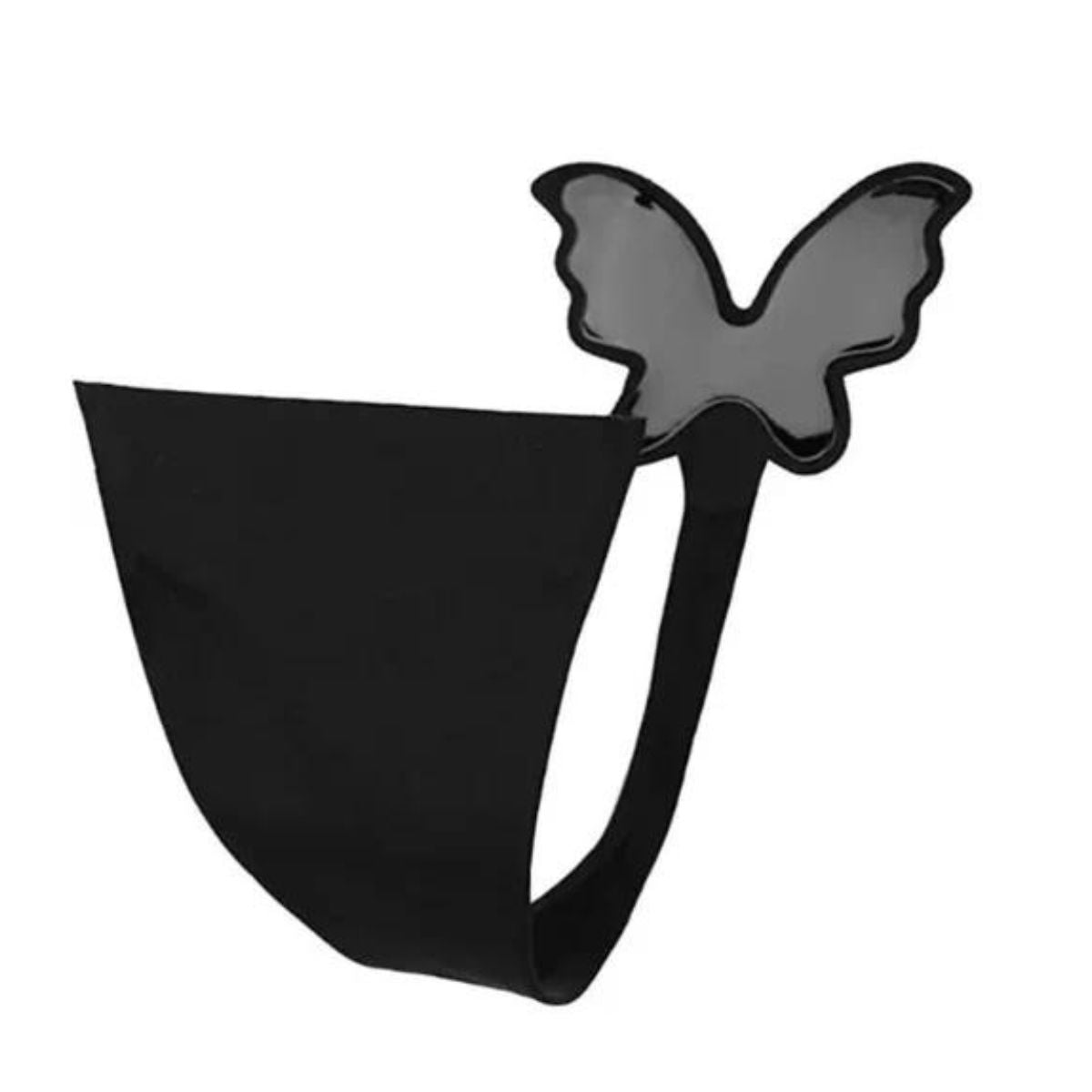 Women’s Black Medium Butterfly Thong Panty Stylish Chic