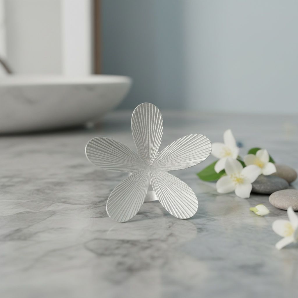 Statement Cocktail Ring Large Silver Ribbed Petal Flower Stylish Fashion Jewelry