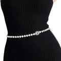 Women’s Rhinestone Belt Silver Evil Eye Chain Stylish Statement Accessory