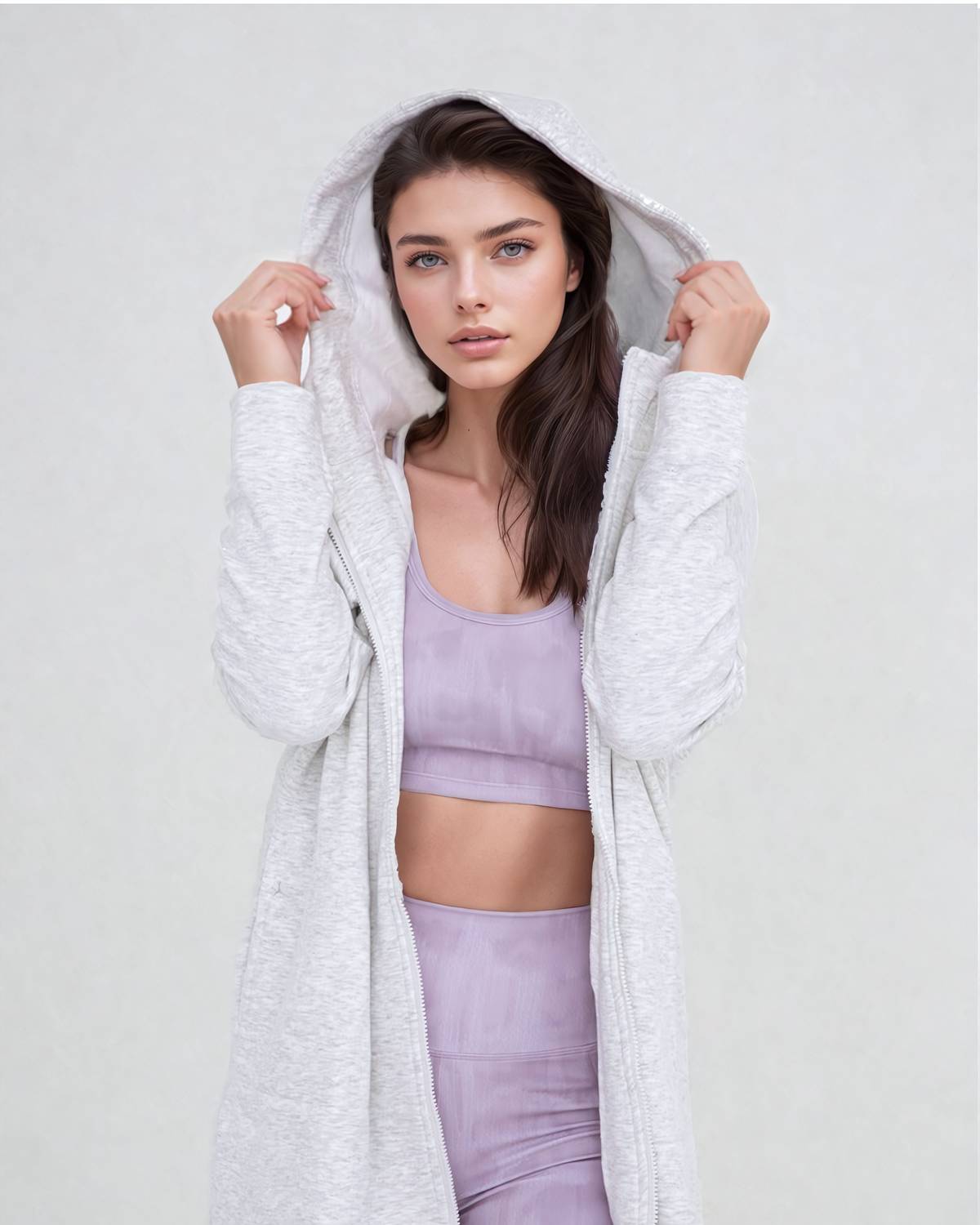 Cozy Comfort  Zip Up Hoodie Jacket Gray