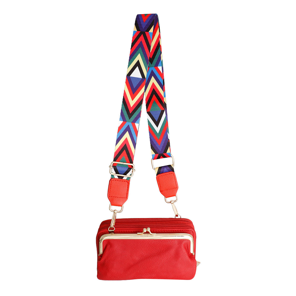 Bag Strap Multi Chevron Red Stylish Accessory