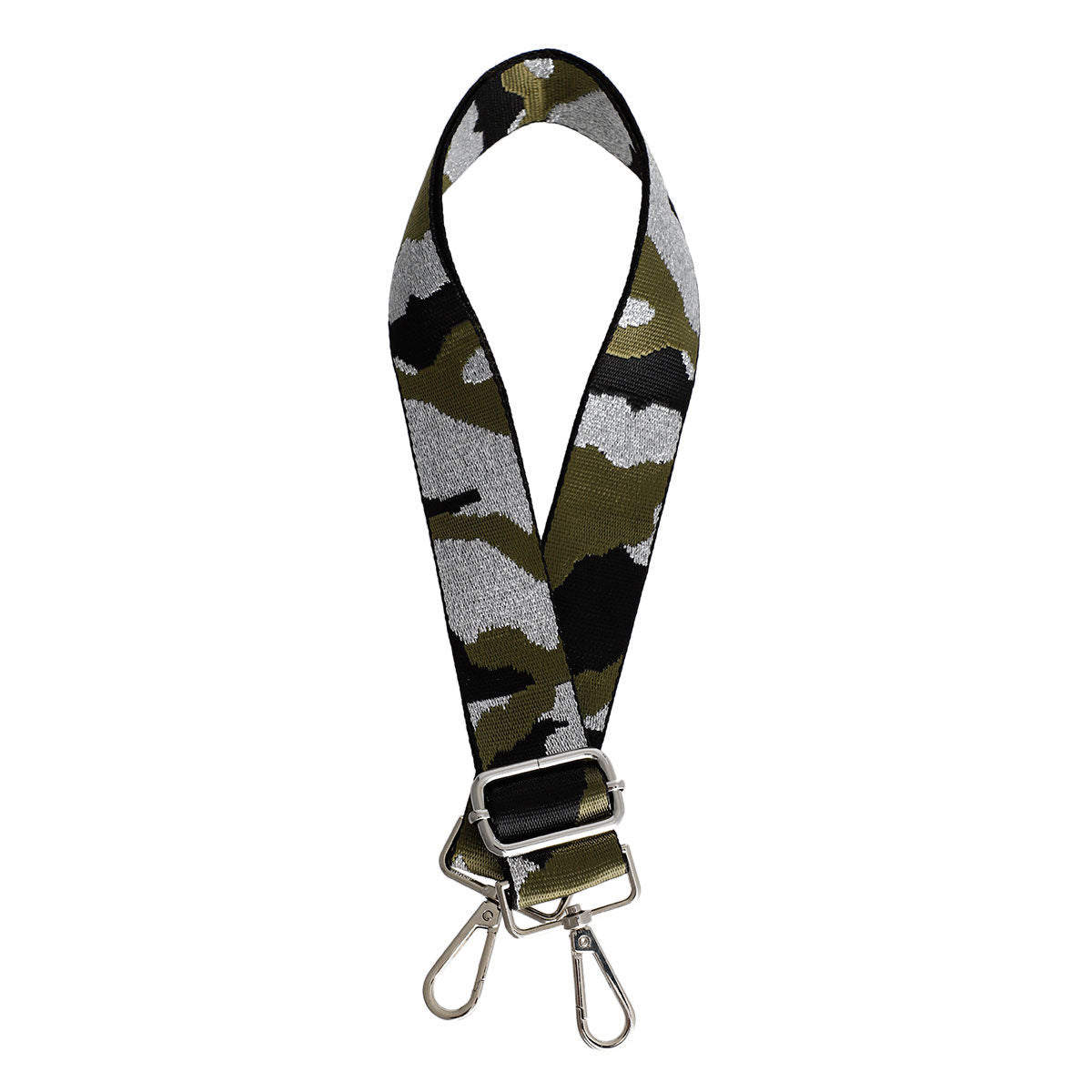 Bag Strap Green Camo Stylish Silver Accent Accessory