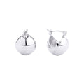 Mini White Gold Hoop Earrings with Ball Detail for Women – Stylish Chic Jewelry